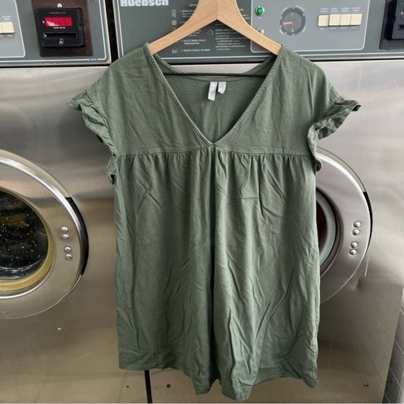 ASOS Green Ruffle Shift Dress size 8 - Picture 1 of 11